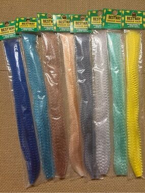 (8) BESTWAY - “Unique Hair” shiny FLY TYING MATERIAL - Assorted Colors - NWOT